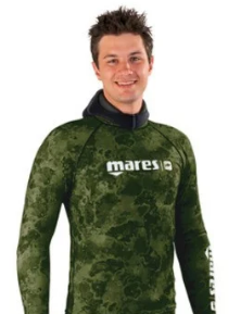 Лайкровая камуфляжная футболка для подводной охоты Mares Rash Guard Camo Green